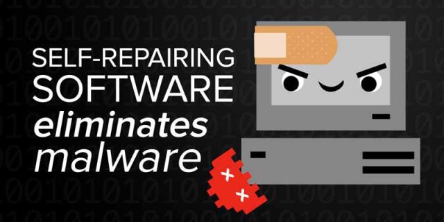 Self-repairing software tackles malware! Software, heal thyself!