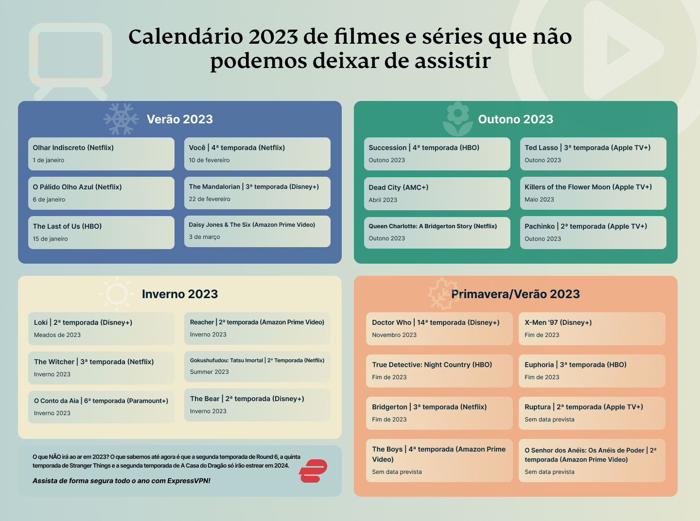 2023 Streaming Calendar Infographic PT