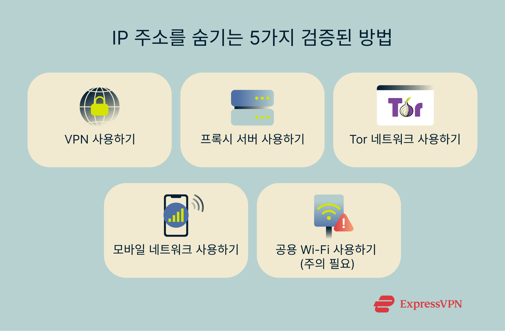 The various methods of hiding an IP address.