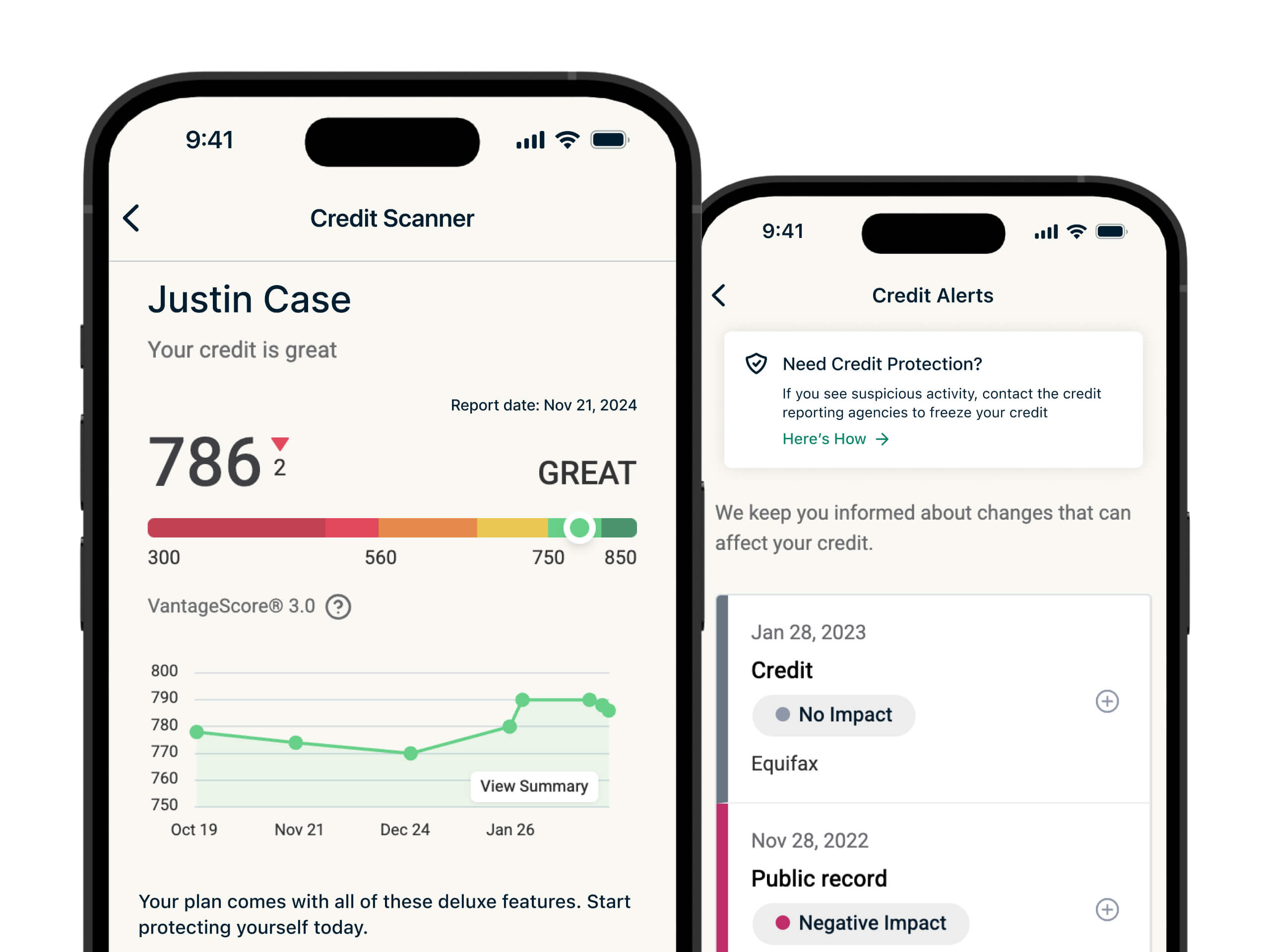 ExpressVPN Credit Scanner mobile interface.