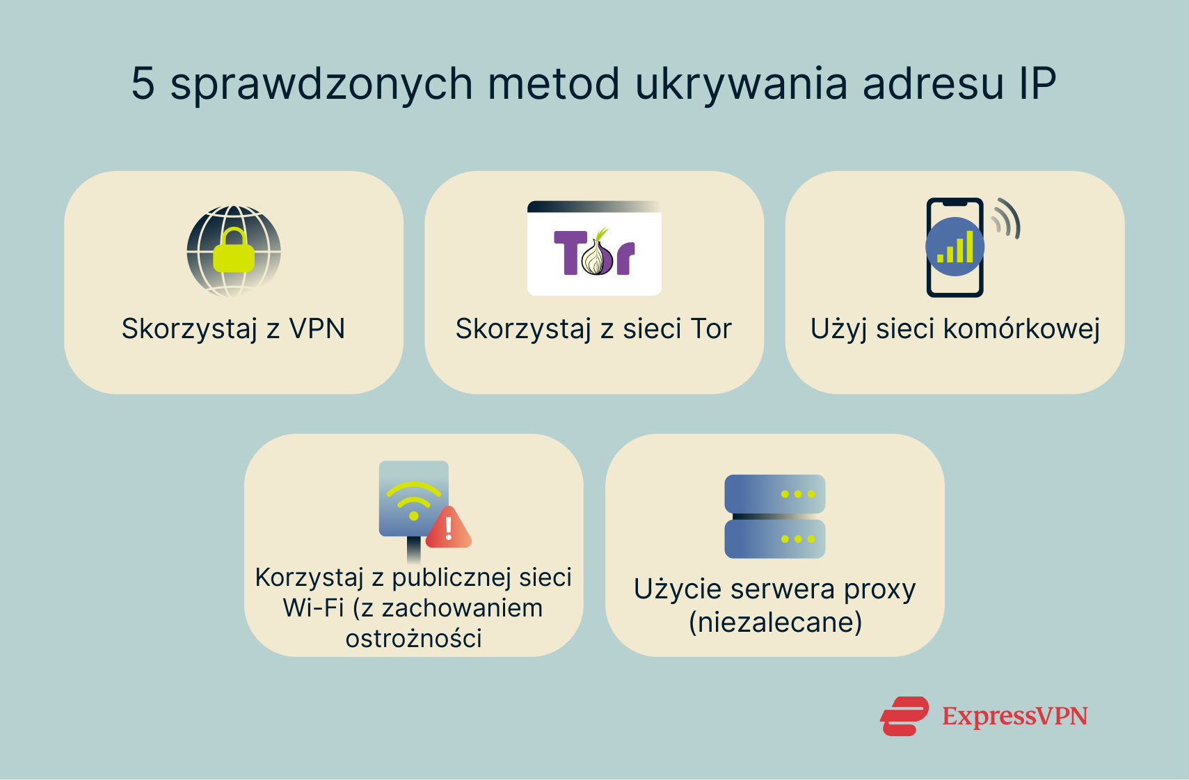 The various methods of hiding an IP address.