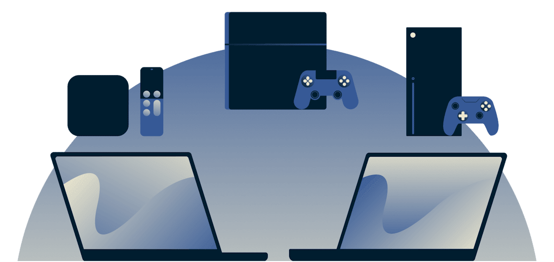 Using a computer as a virtual router to share a VPN connection with an Apple TV, PlayStation, and Xbox.