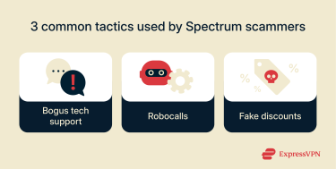 A list of 5 common tactics used by Spectrum scammers.