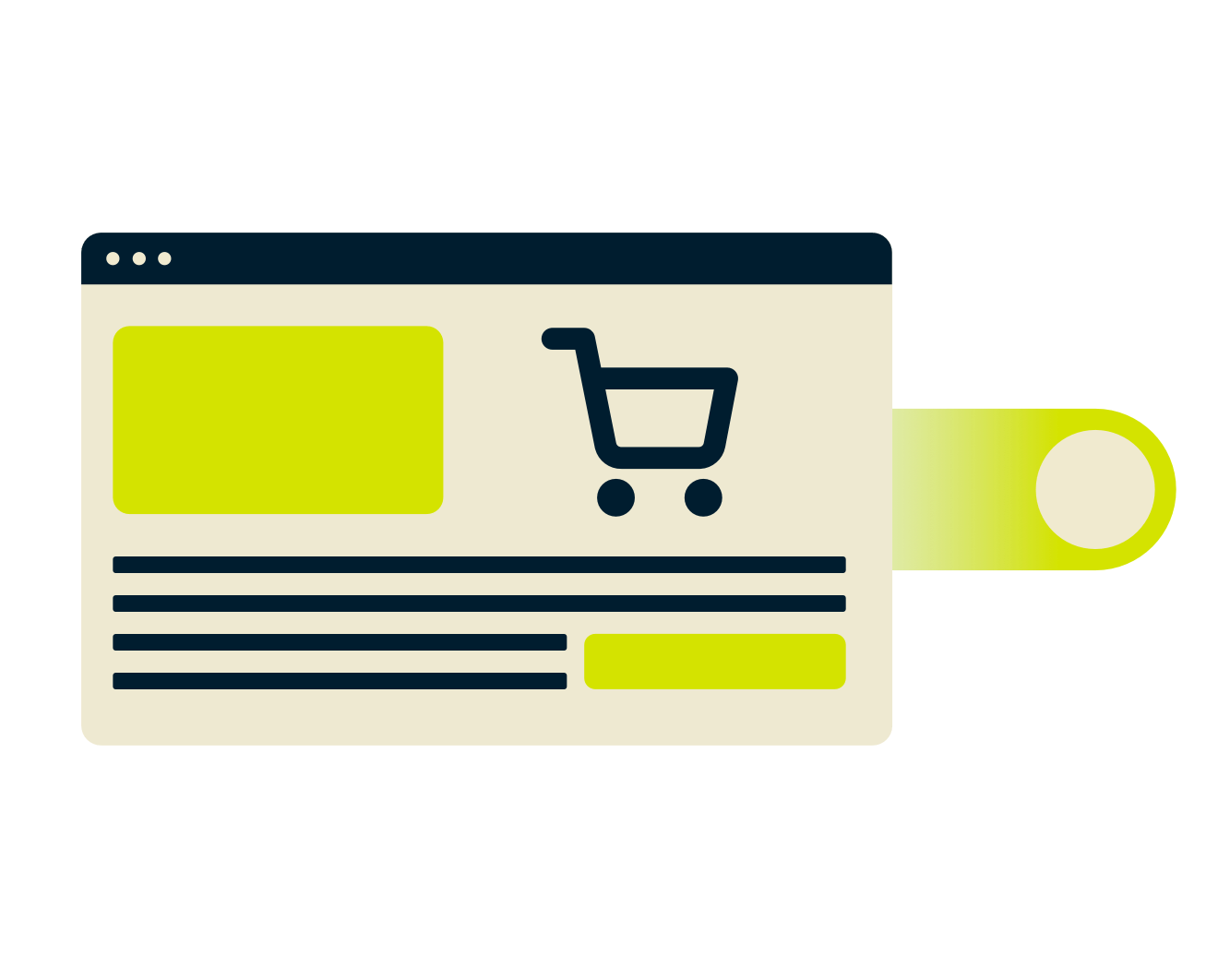 쇼핑 브라우저 창.