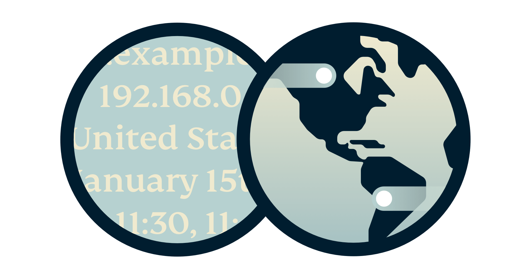 ลูกโลกถัดจากที่อยู่ IP และ URL