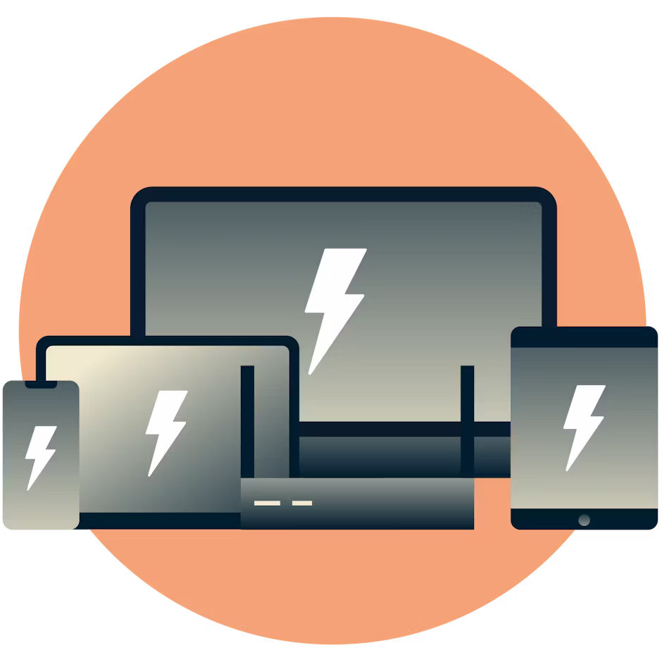 Anordninger med lyn på dem for at angive hastighed.