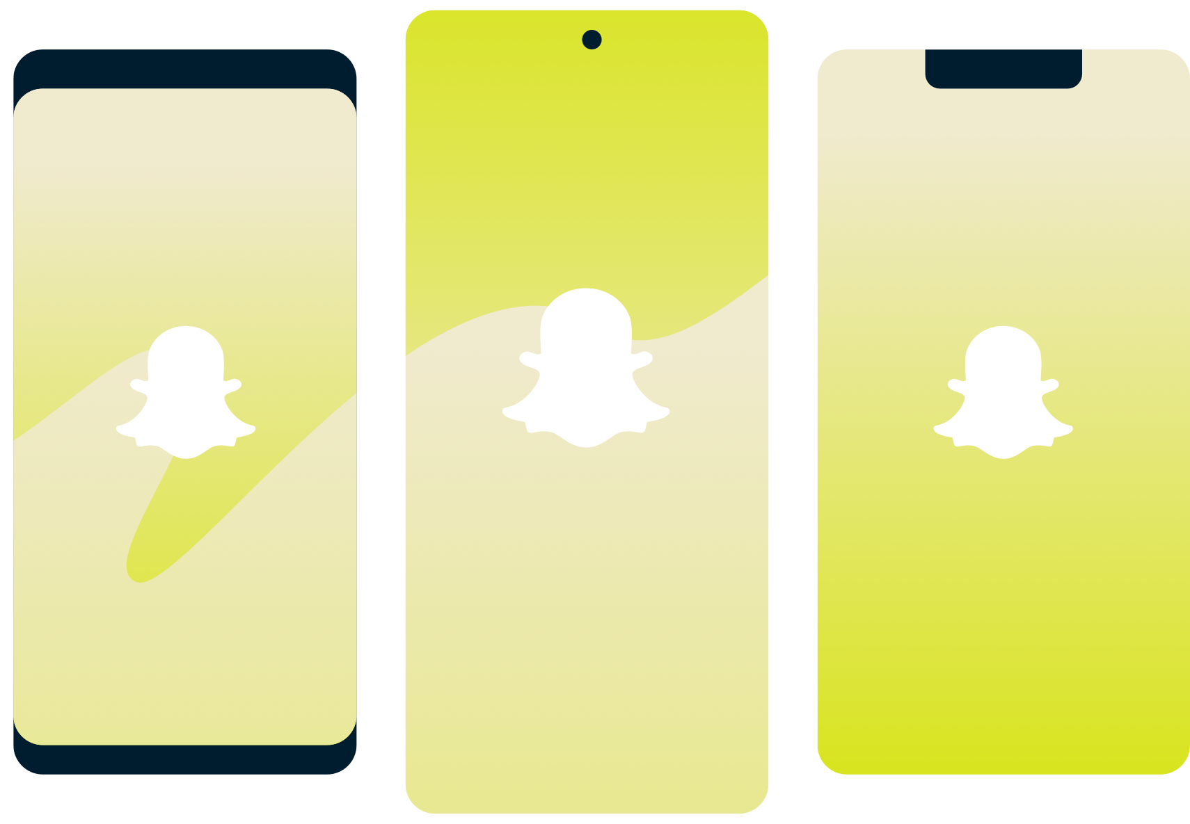 Snapchat-logo på smartphones.