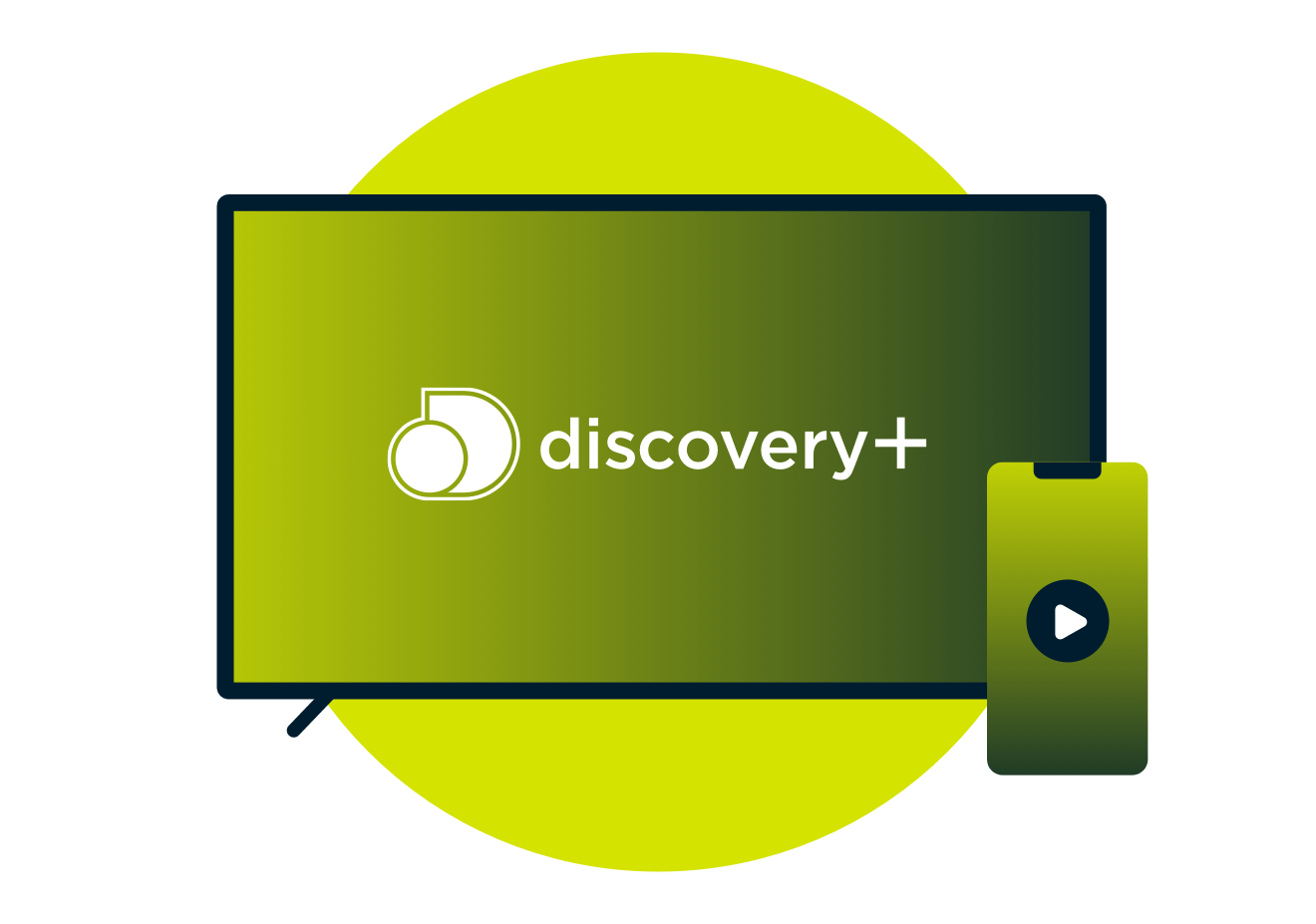 Discovery Plus på et tv og en smartphone.