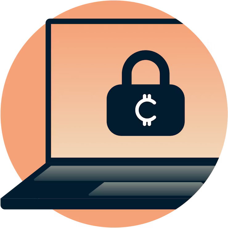 กุญแจสกุลเงินดิจิทัลบนหน้าจอแล็ปท็อป