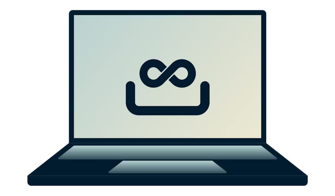Få adgang til censurerede websteder med din sikre ExpressVPN-app. En bærbar computer med en uendelig løkke på den.