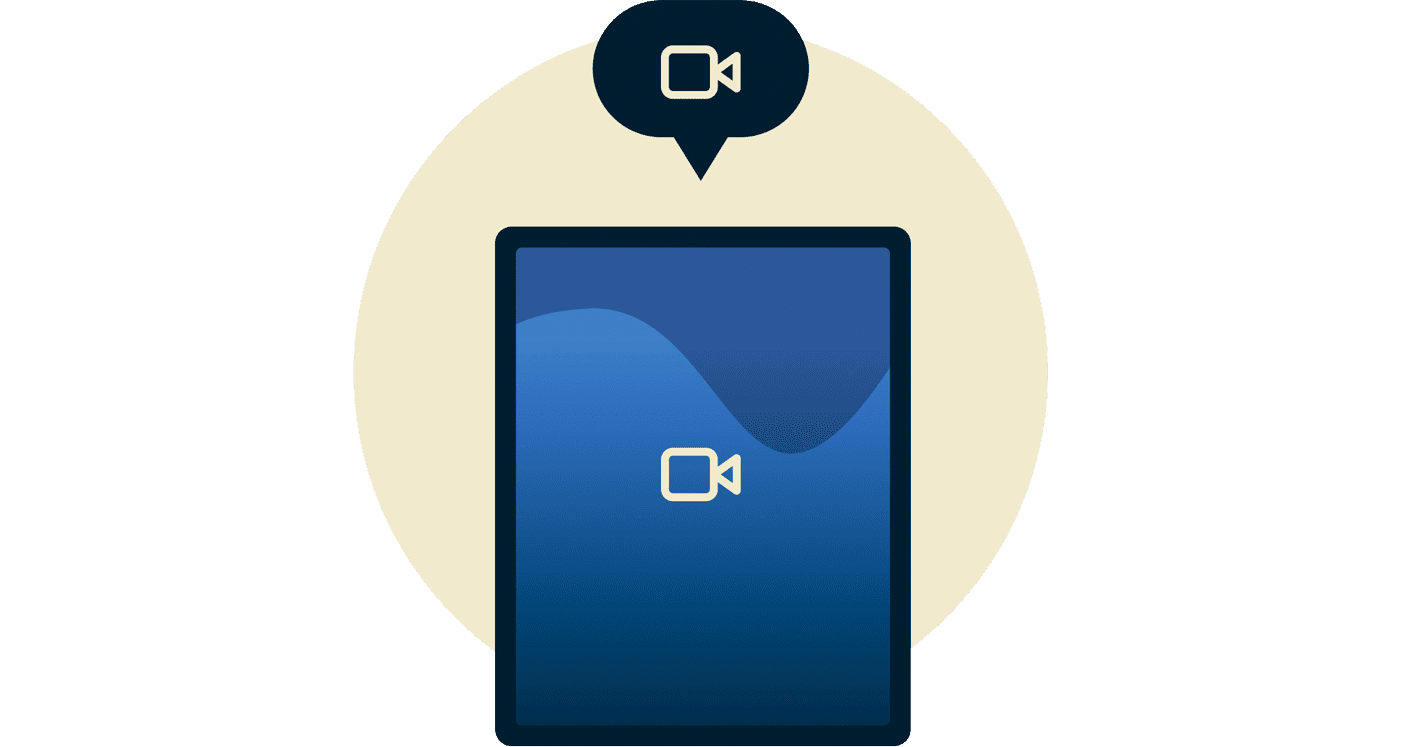 ไอคอนวิดีโอบนอุปกรณ์ iPad