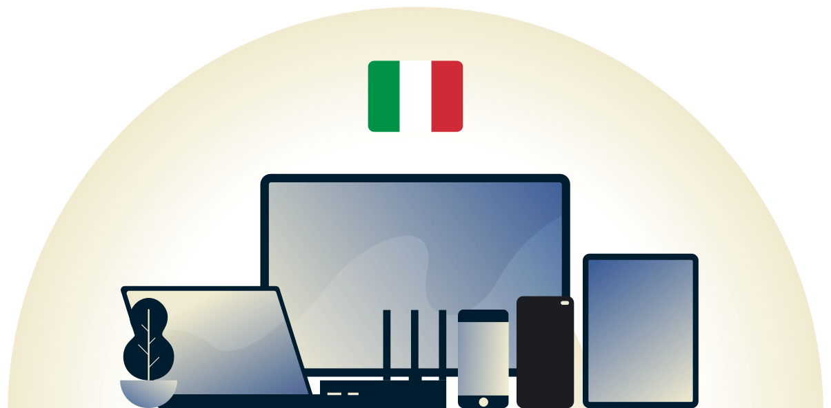Italia VPN beskytter en rekke enheter.