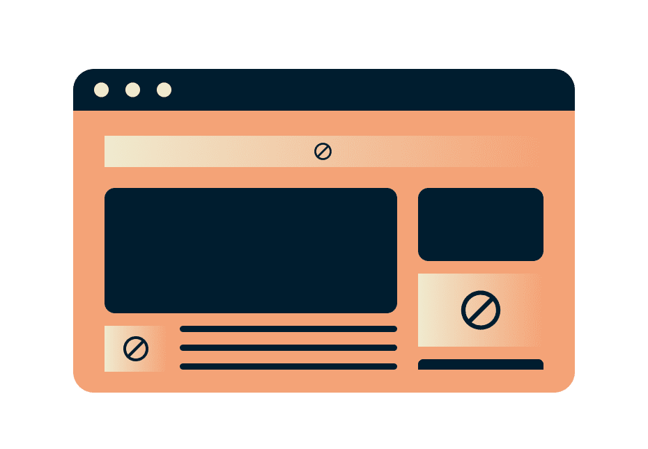 protección avanzada bloqueador de anuncios función de ilustración sitio web bloqueo de página web